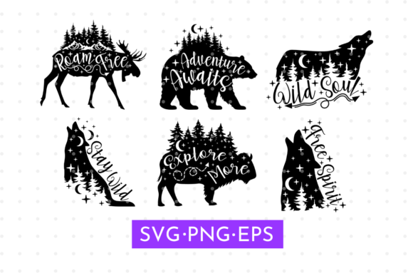 Animal Silhouette SVG Adventure Graphics & Illustrations