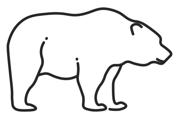 Bear Line Icon: Woodland Wild Animal Graphics