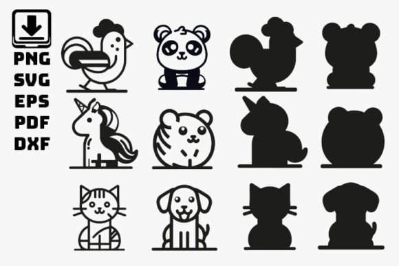 Cute Animal Cutting File: Graphics & Illustrations for Warm, Playful Branding