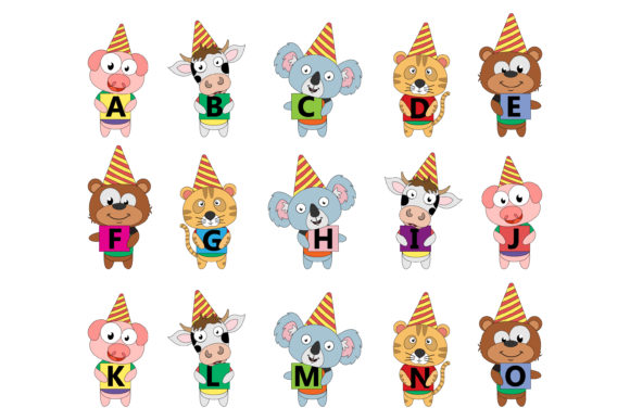 Cute Animal with Alphabet Letters: Friendly Illustrations & Graphics