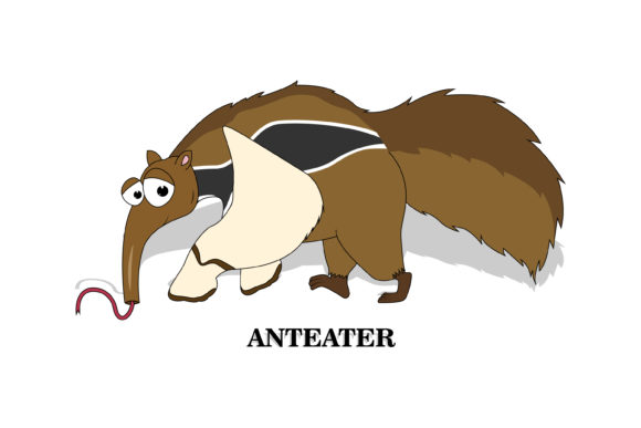 Cute Anteater Animal Cartoon: Friendly Illustrations & Graphics