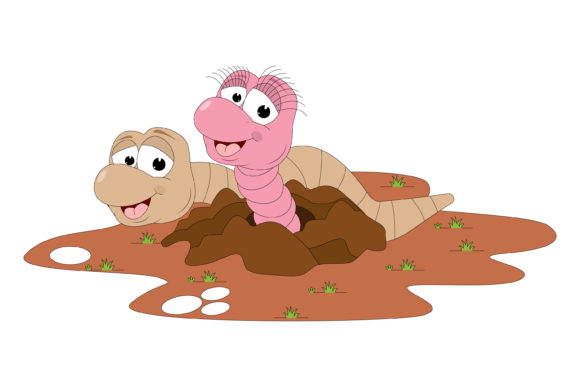 Cute Earthworm Animal Cartoon
