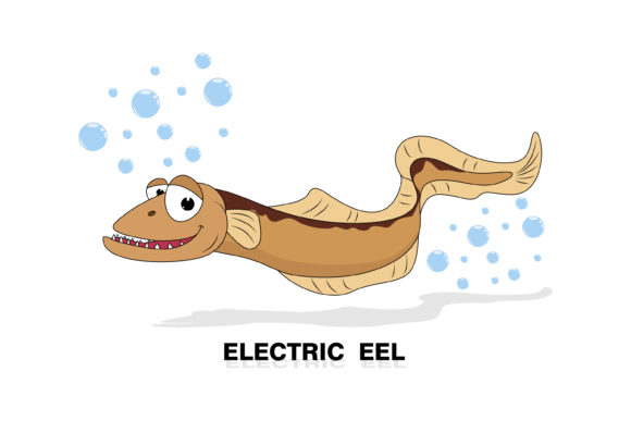 Cute Electric Eel Animal Cartoon: Friendly Illustrations & Graphics