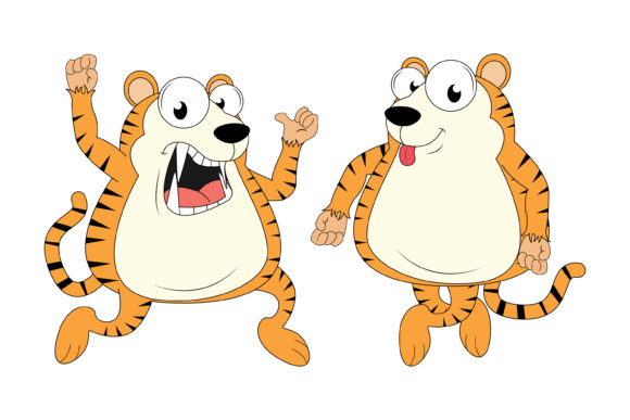 Cute Tiger Animal Cartoon Graphics & Illustrations
