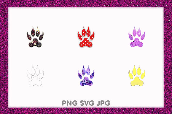 Dog Cat Wolf Paw Footprint Graphics & Illustrations