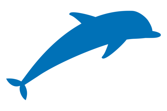 Dolphin Silhouette: Blue Animal. Sea Fau
