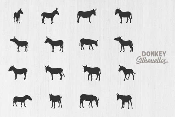 Donkey Silhouette Graphics & Illustrations