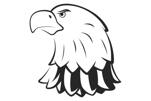 Eagle Head Logo. Strong Animal Black Ico — Graphics & Illustrations