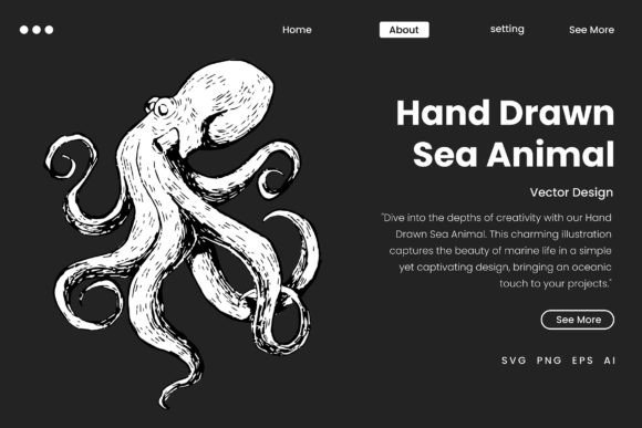 Hand Drawn Sea Animal Graphics & Illustrations