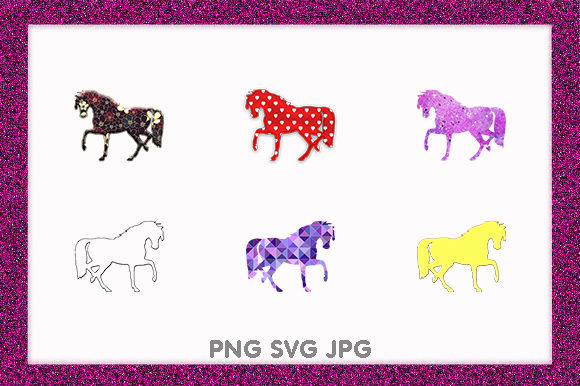 Horse Pony Animal Golden Lines Rider Graphics