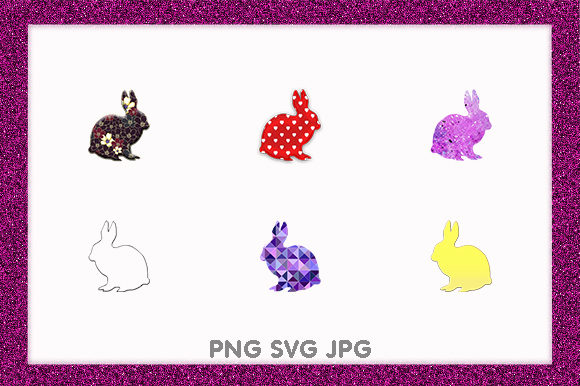 Rabbit Golden Cute Lines Animal Easter Graphics & Illustrations