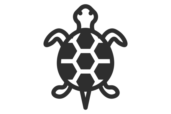 Turtle Black Icon Graphics & Illustrations