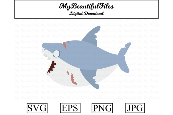 Zombie Animal - Shark Graphics & Illustrations